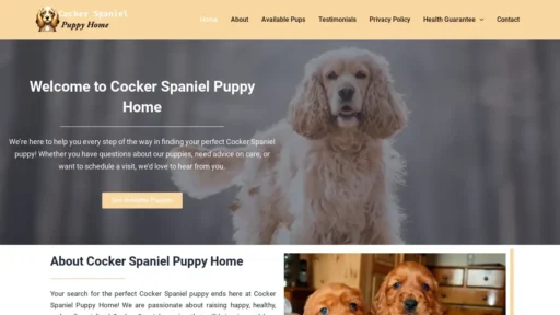 Scam Website Screenshot Cockerspanielpuphome.com