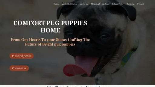 Scam Website Screenshot Comfortpugpuppieshome.com