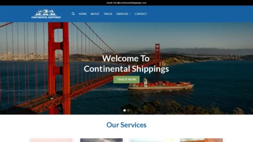 Scam Website Screenshot Continentalshippings.com