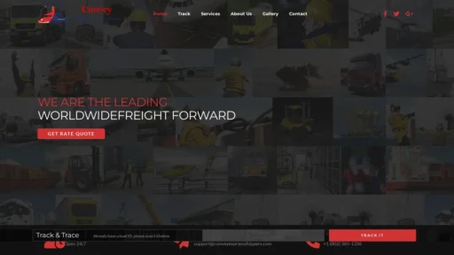 Scam Website Screenshot Conveyexpressshippers.com