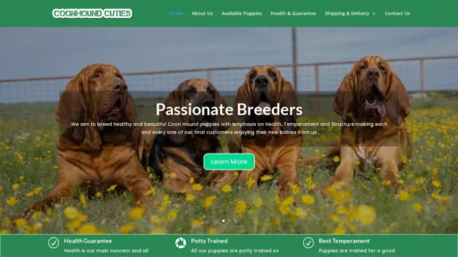 Scam Website Screenshot Coonhoundcuties.com