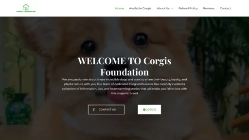 Scam Website Screenshot Corgisfoundation.com
