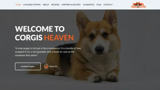 Scam Website Screenshot Corgisheaven.com