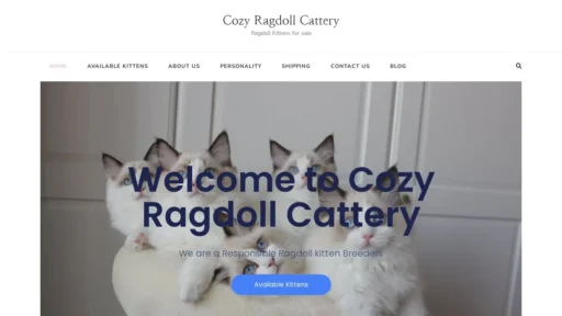 Scam Website Screenshot Cozyragdollcattery.us