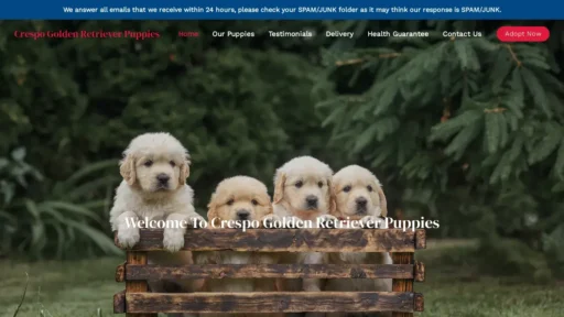 Scam Website Screenshot Crespogoldenretrieverpuppies.com