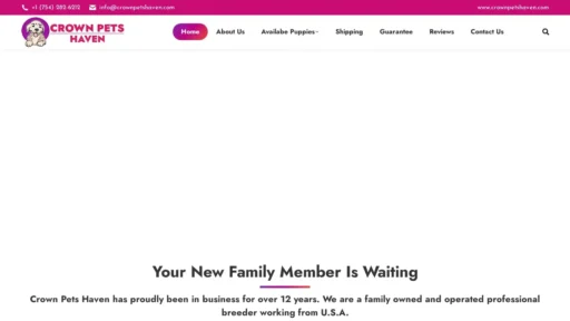 Scam Website Screenshot Crownpetshaven.com