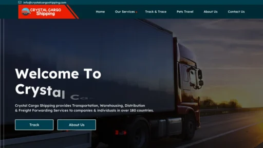 Scam Website Screenshot Crystalcargoshipping.com