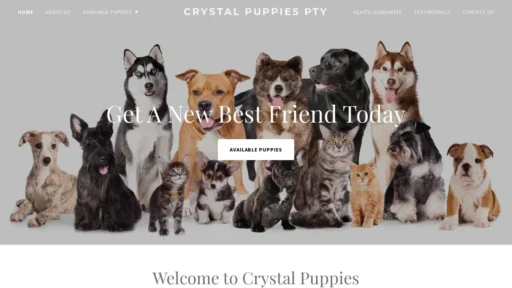 Scam Website Screenshot Crystalpuppies.com