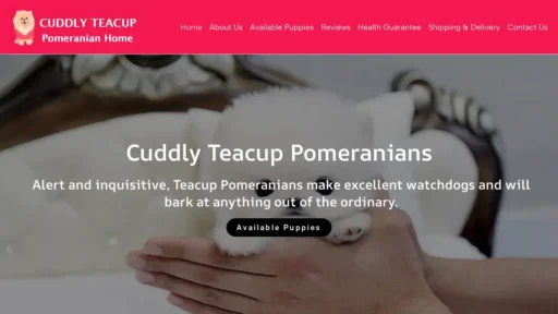 Scam Website Screenshot Cuddlyteacuppomeranians.com