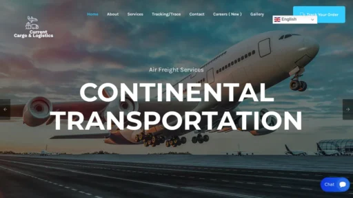 Scam Website Screenshot Currentcargologistics.com