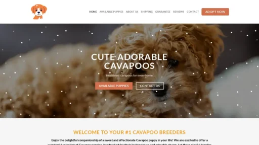 Scam Website Screenshot Cuteadorablecavapoos.com