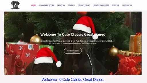 Scam Website Screenshot Cuteclassicgreatdanes.com