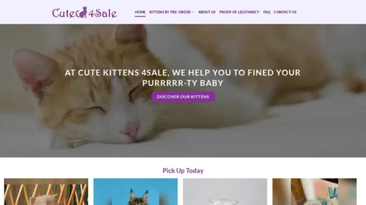 Scam Website Screenshot Cutekittensforsale.com