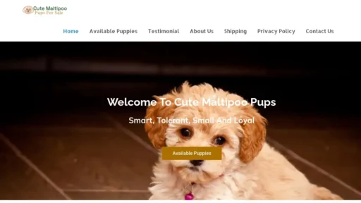Scam Website Screenshot Cutemaltipoopupsforsale.com