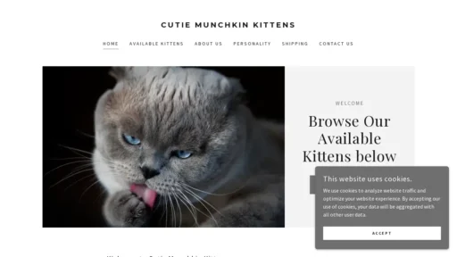 Scam Website Screenshot Cutiemunchkittens.us