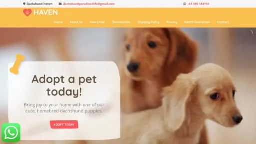 Scam Website Screenshot Dachshundhaven.online