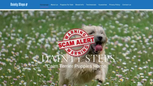Scam Website Screenshot Daintysteps.com