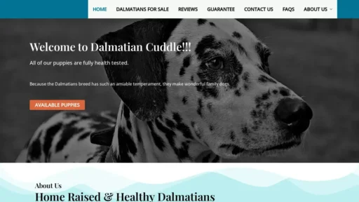 Scam Website Screenshot Dalmatiancuddle.com