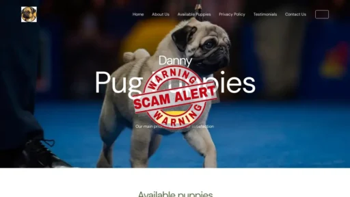 Scam Website Screenshot Dannypug.com