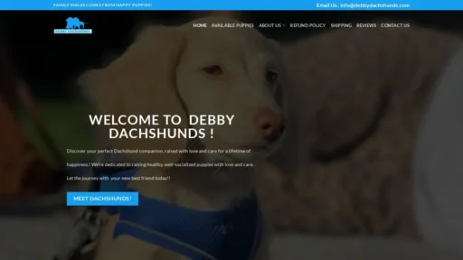 Scam Website Screenshot Debbydachshunds.com