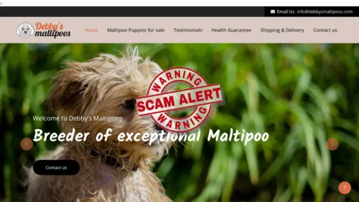 Scam Website Screenshot Debbysmaltipoos.com