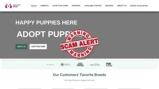 Scam Website Screenshot Debbyteacuppuppyspot.com
