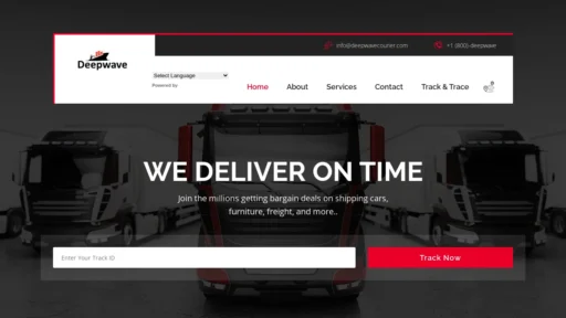 Scam Website Screenshot Deepwavecourier.com