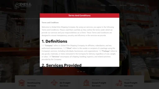Scam Website Screenshot Delexpressdelivery.us