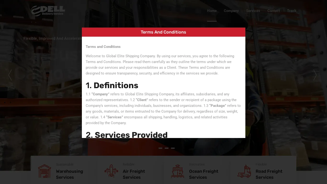 is Del Express Delivery – Largest Transportation Network Worldwide legit? screenshot