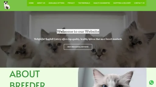 Scam Website Screenshot Delightfulragdollcattery.com