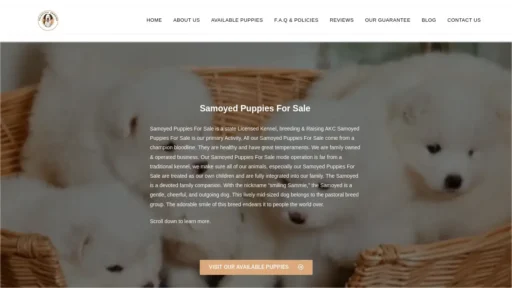 Scam Website Screenshot Delightfulsamoyed.com