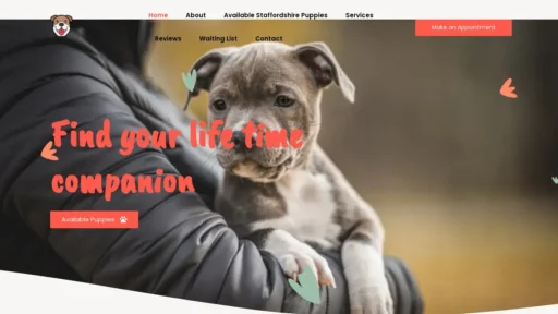 Scam Website Screenshot Delightsstaffordsirepuppies.com