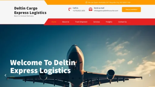 Scam Website Screenshot Deltincourier.com