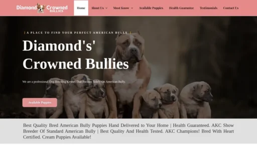 Scam Website Screenshot Diamondcrownedbullies.com