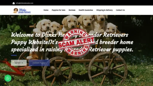 Scam Website Screenshot Dinkslabrador.com