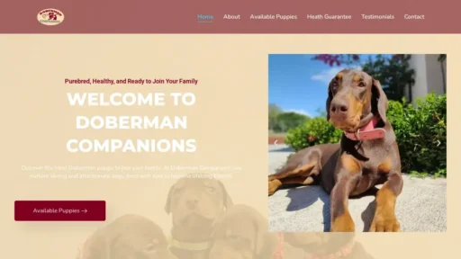 Scam Website Screenshot Dobermancompanions.com