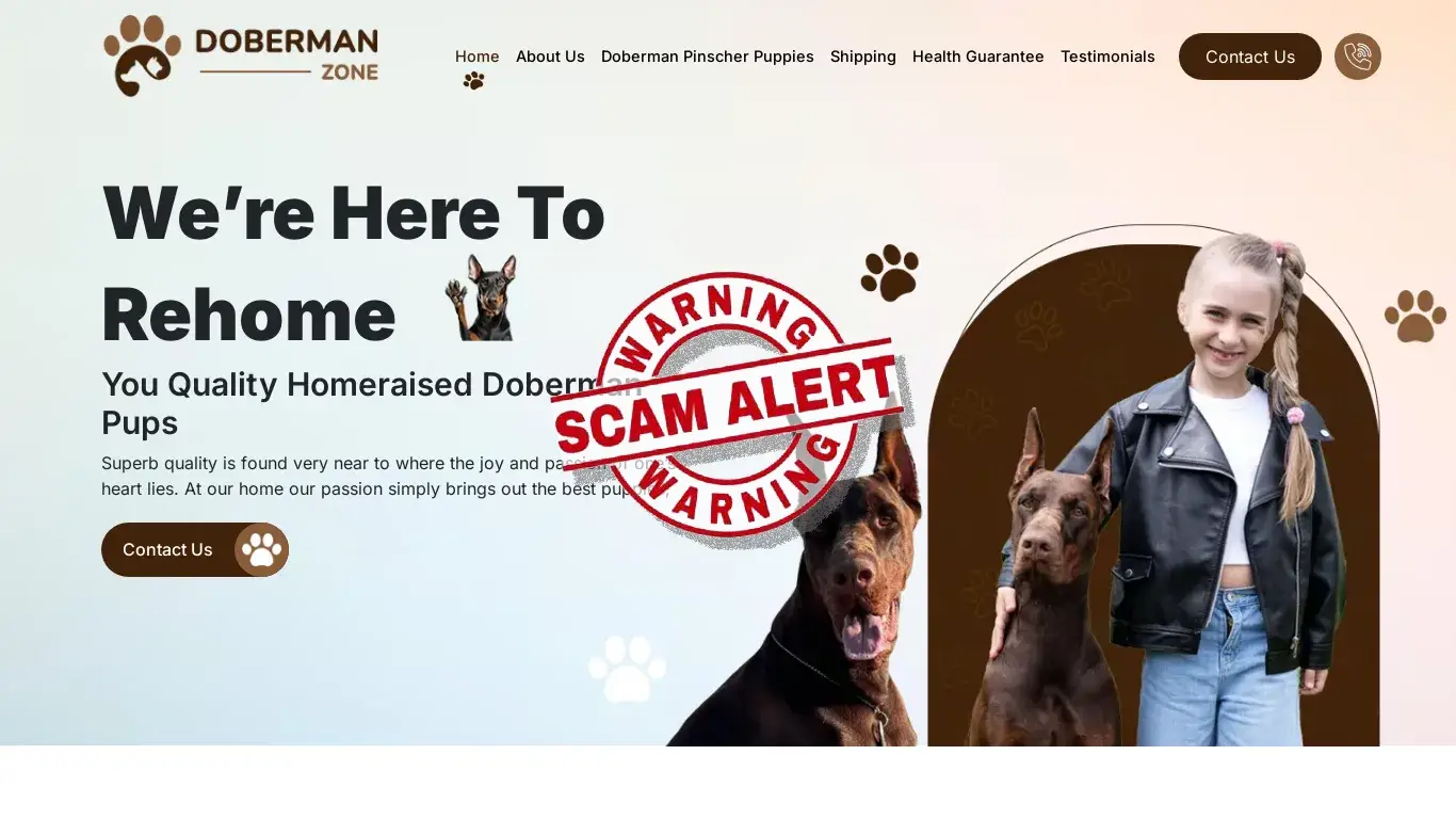 is dobermandogzone.com legit? screenshot