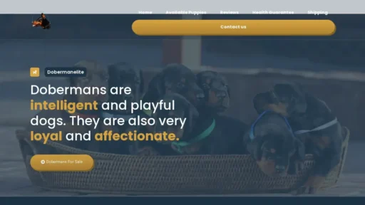 Scam Website Screenshot Dobermanelite.com
