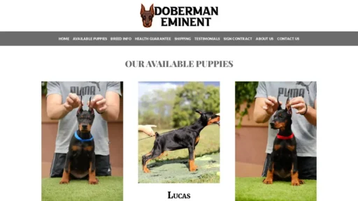 Scam Website Screenshot Dobermaneminent.com