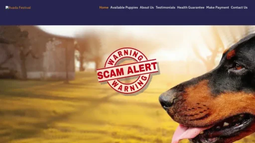 Scam Website Screenshot Dobermanhaven.com