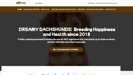 Scam Website Screenshot Dreamydachshunds.com