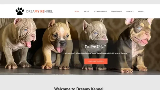 Scam Website Screenshot Dreamykennel.com
