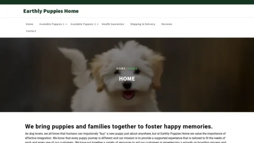 Scam Website Screenshot Earthlypuppieshome.co.za