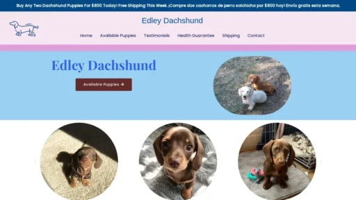 Scam Website Screenshot Edleydachshund.com