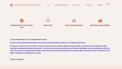 Scam Website Screenshot Elenacattery.com