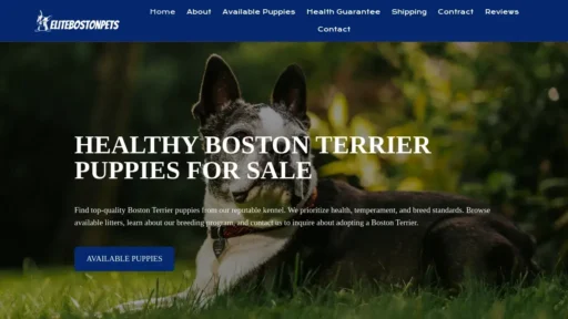 Scam Website Screenshot Elitebostonpets.com