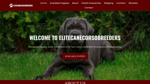 Scam Website Screenshot Elitecanecorsobreeders.com