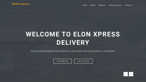 Scam Website Screenshot Elonsxpressdelivery.com