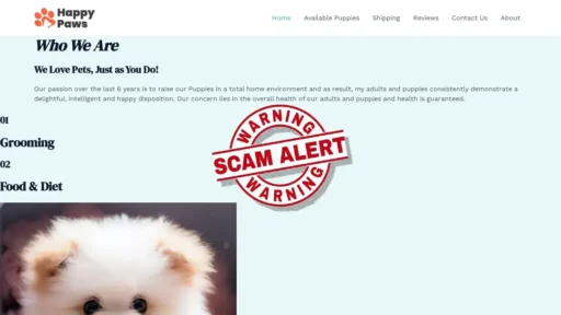 Scam Website Screenshot Eluanopups.com