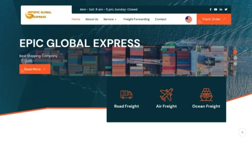 Scam Website Screenshot Epicglobalexpress.com